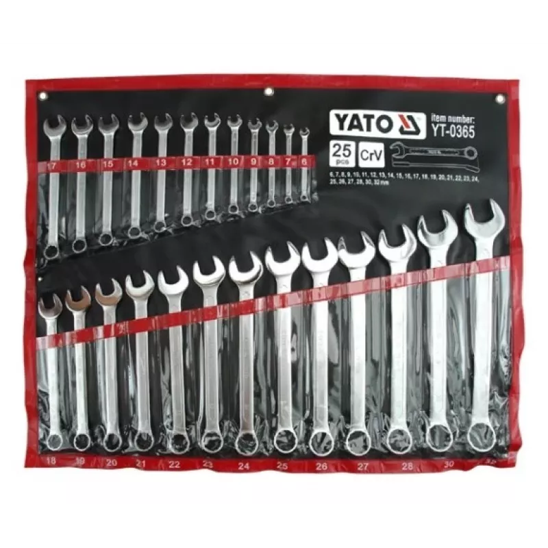 6-32 mm platte ringsleutel, 25-delig, Yato YT-0365