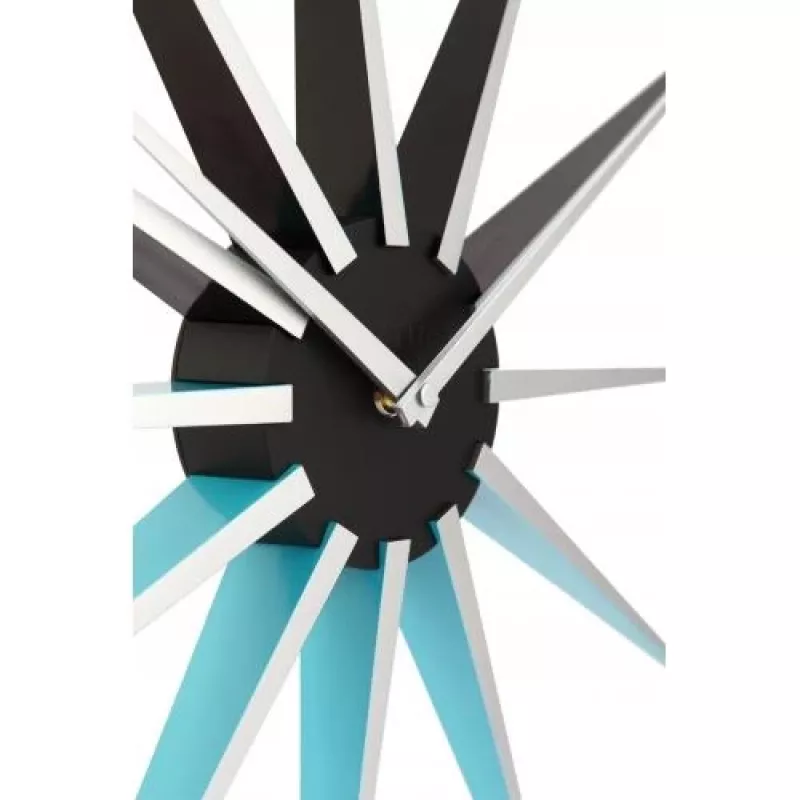 NeXtime klok 3051bl Nova, Ø50 cm, wand, zwart/blauw