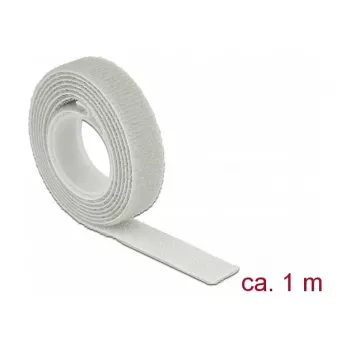 Klittenband DELOCK 18274 — grijs, 13 mm × 1 m, 1 stuk