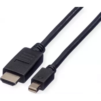 ROLINE Mini DisplayPort-kabel, Mini DP-HDTV, ST/ST, zwart, 1,5 m