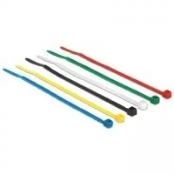 Kabelbinders DeLOCK 18627 nylon zwart blauw groen rood transparant geel 100 stuks 100 mm 2,5 mm