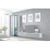 Cama vitrinekast VIGO '180' 180/40/30 wit/grijs glanzend