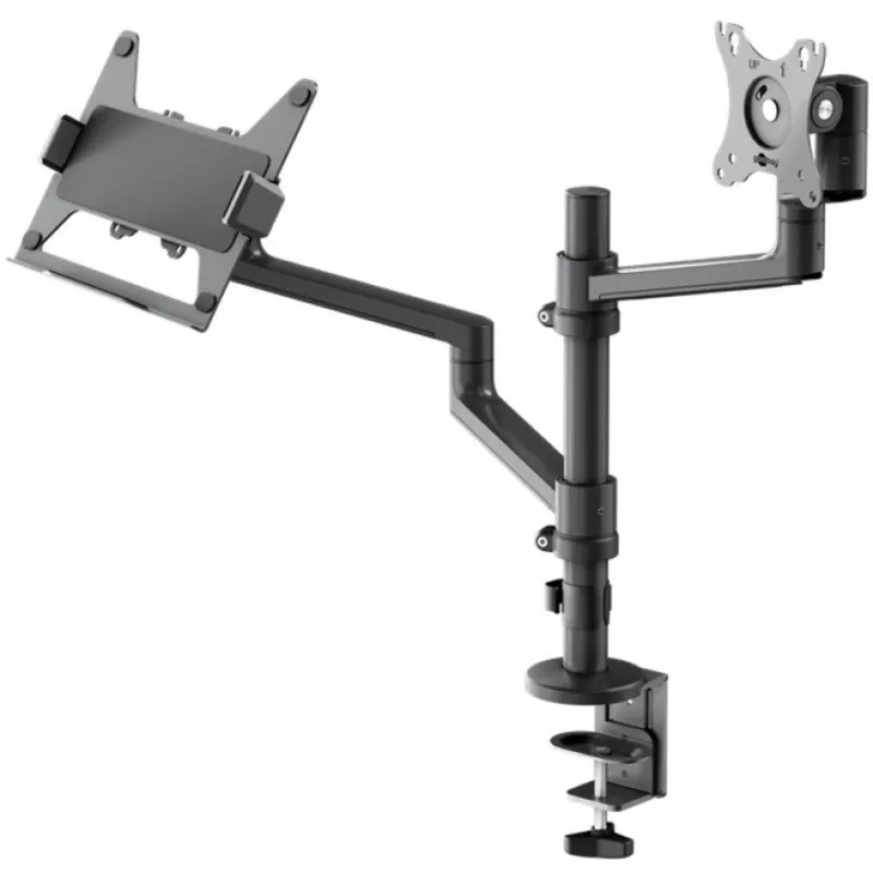 Monitorhouder WENTRONIC Goobay Deluxe 74417 met laptoparm, zwart
