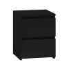 Nachtkastje top e shop M2 CZERŃ, 2 laden, zwart, 300×300×400 mm