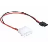 Delock stroomkabel Molex 4-pins stekker naar slanke SATA 6-pins bus 24 cm