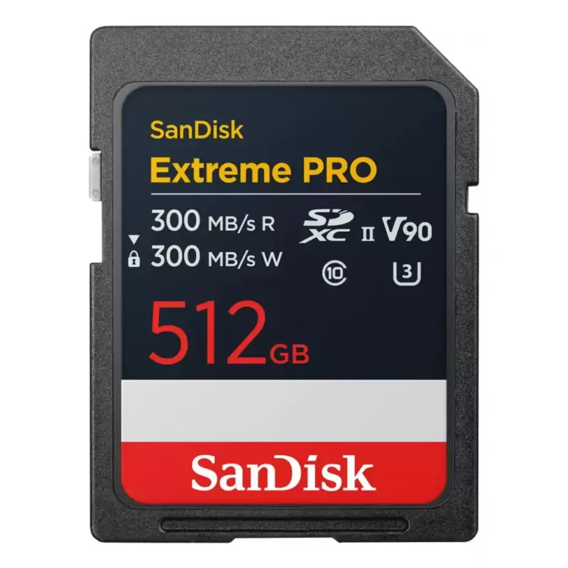 SanDisk Extreme Pro - flashgeheugenkaart - 512 GB - Video Class V90 / UHS-II U3 / Class10 - SDXC UHS-II