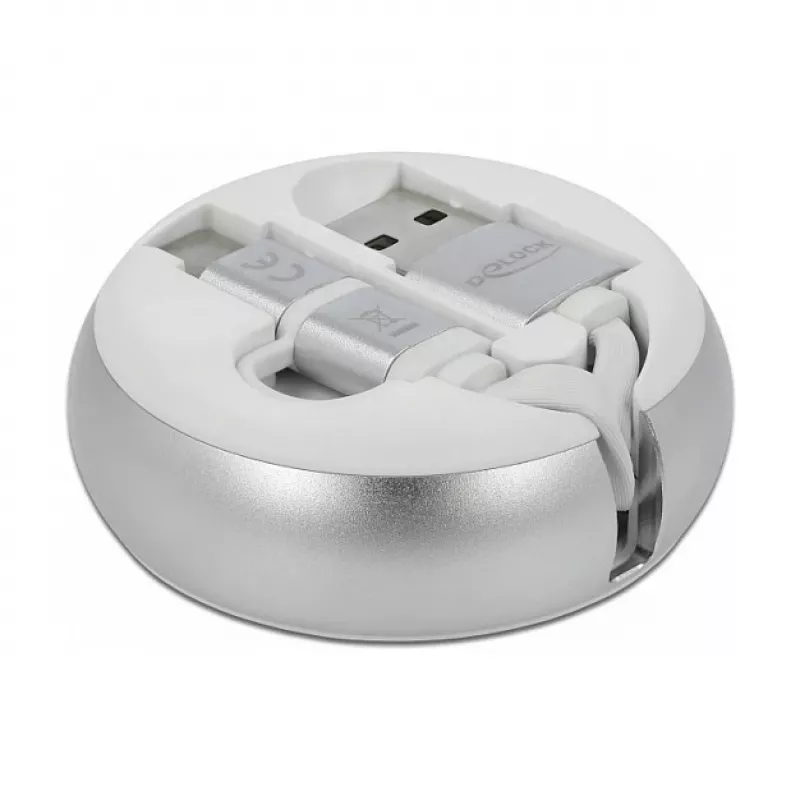 Oprolbaar kabel DeLOCK USB 2.0 2 in 1 Type-A naar Micro-B en USB-C™