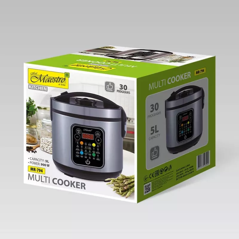 Maestro MR-794 multicooker 5 L 900 W zwart, satijnstaal