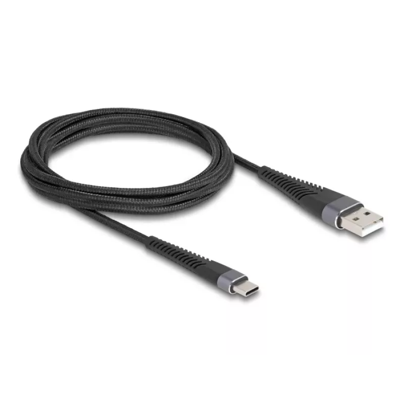 DELOCK USB-kabel USB 2.0 2 m USB A USB C zwart 81122
