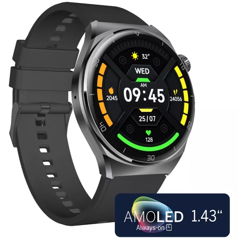 Smartwatch Beafon 401 AMOLED zilver zwart