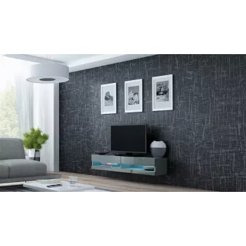 Cama tv-standaard VIGO nieuw 30/140/40 grijs/grijs glanzend