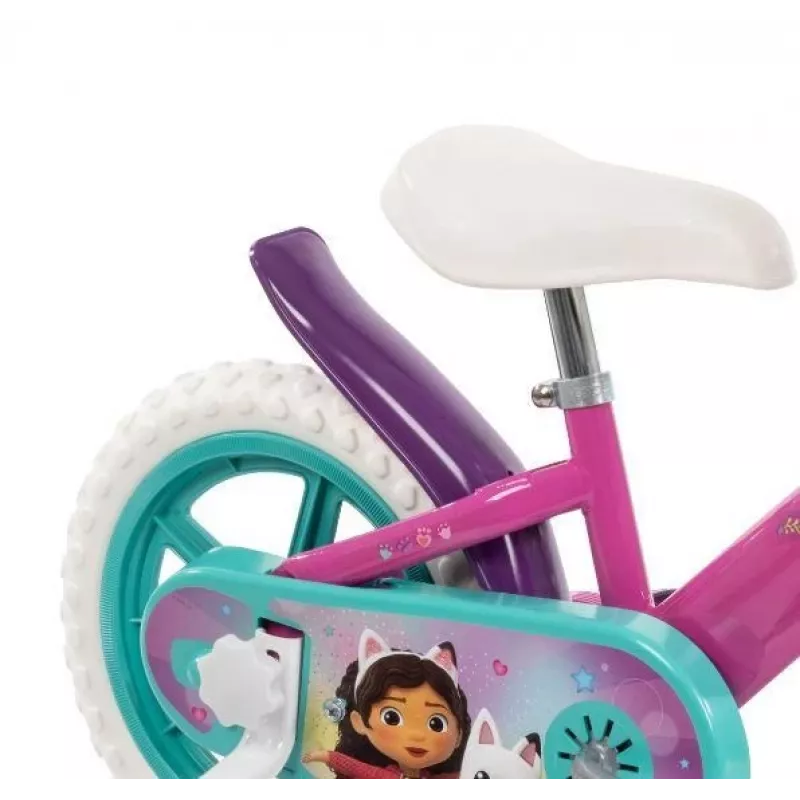 Kinderfiets HUFFY GABBI 12 inch, roze, terugtraprem, zijwieltjes, schuimbanden