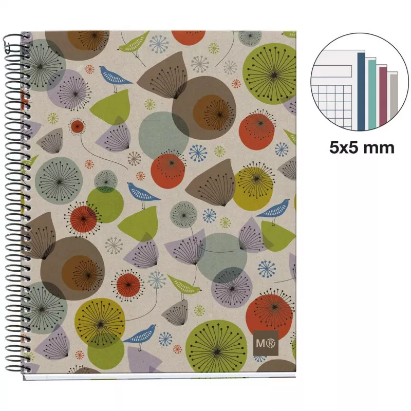 MIQUELRIUS Collegeblok Eco Design 4 geruit DIN A5 binnenmarge (A246399)