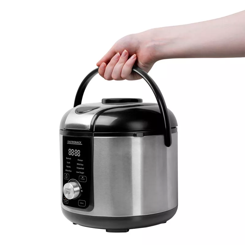 Rijstkoker GASTROBACK Rice Control Low Carb & Steam, 3 L, 450 W, zwart/RVS
