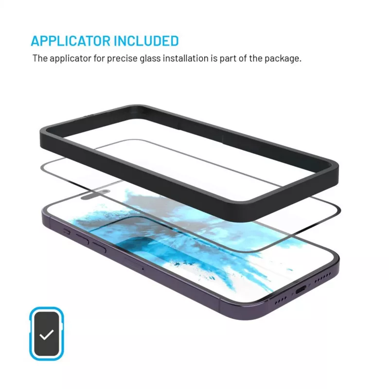 FIXED gehard glas displayschermfolie voor Apple iPhone 17 Pro 2.5D zwart