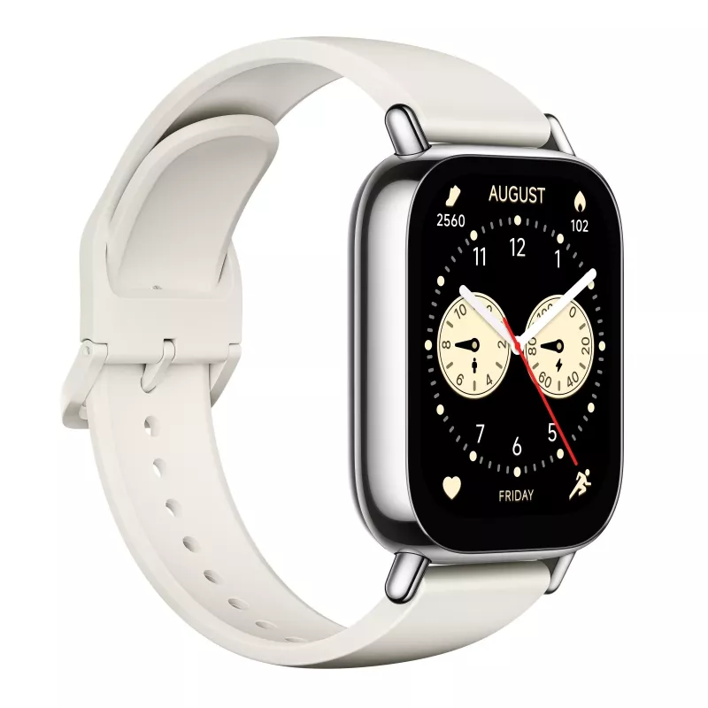 Smartwatch Xiaomi Redmi Watch 5 Lite — 1,96 inch AMOLED, GPS, 470 mAh, gouden behuizing, witte TPU-band