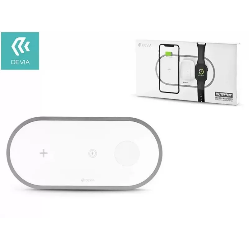 3-in-1 draadloze oplader Devia V4 10W — voor smartphone, Apple Watch, hoofdtelefoon