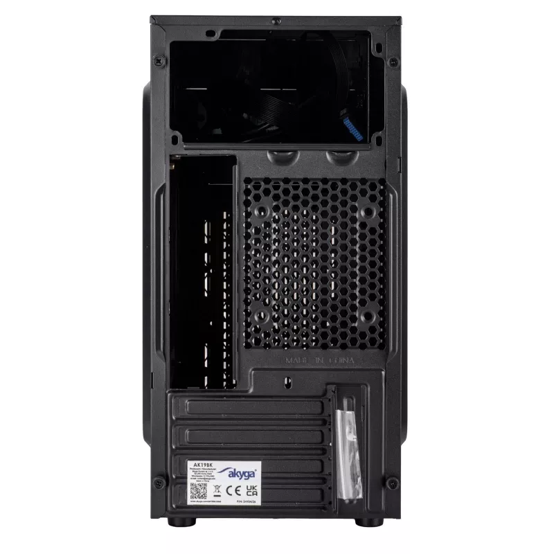 Akyga AK19BK micro-tower-pc-behuizing, Micro-ATX / Mini-ITX, USB-C + USB 3.0 + 2x USB 2.0, zonder voeding, zwart