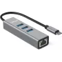 ROLINE USB Type-C - Gigabit-Ethernet-adapter + hub 3x - digitaal/data (12.02.1127)