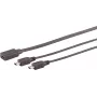 USB-kabel S/CONN 13-20022 USB 2.0 0,3 m USB-C 2x Mini-USB-B zwart