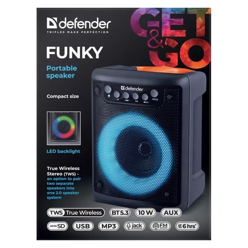 Bluetooth-luidspreker FUNKY 10W, 65053, DEFENDER