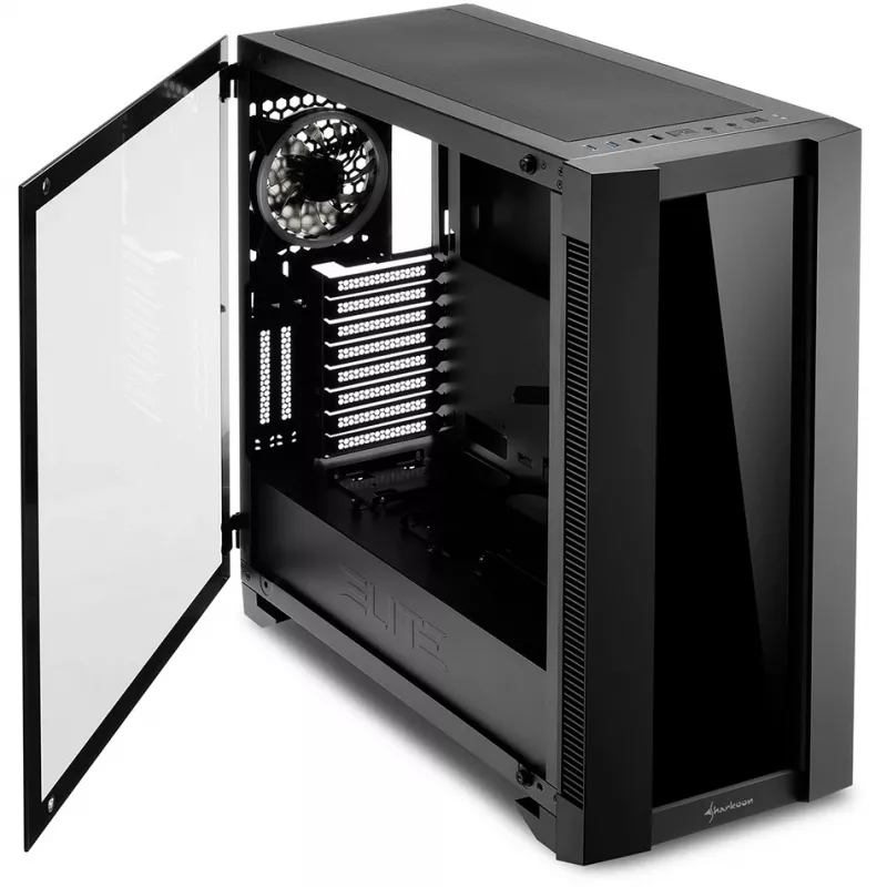 PC-behuizing Sharkoon ELITE SHARK CA200G midi tower zwart