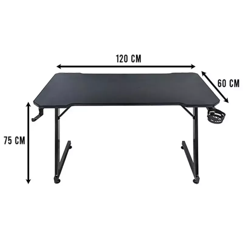 Computertafel Subsonic SA5706 zwart recht PVC 120x60 cm