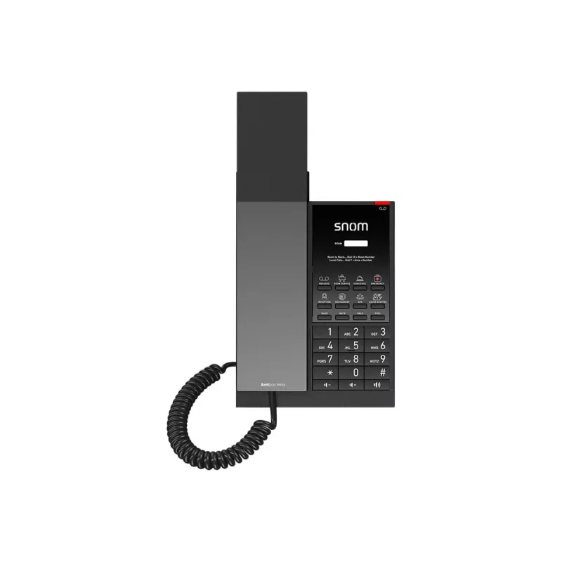 Snom HD350W SIP IP-telefoon, snoerhoorn, Gigabit Ethernet, PoE, antibacterieel, zwart