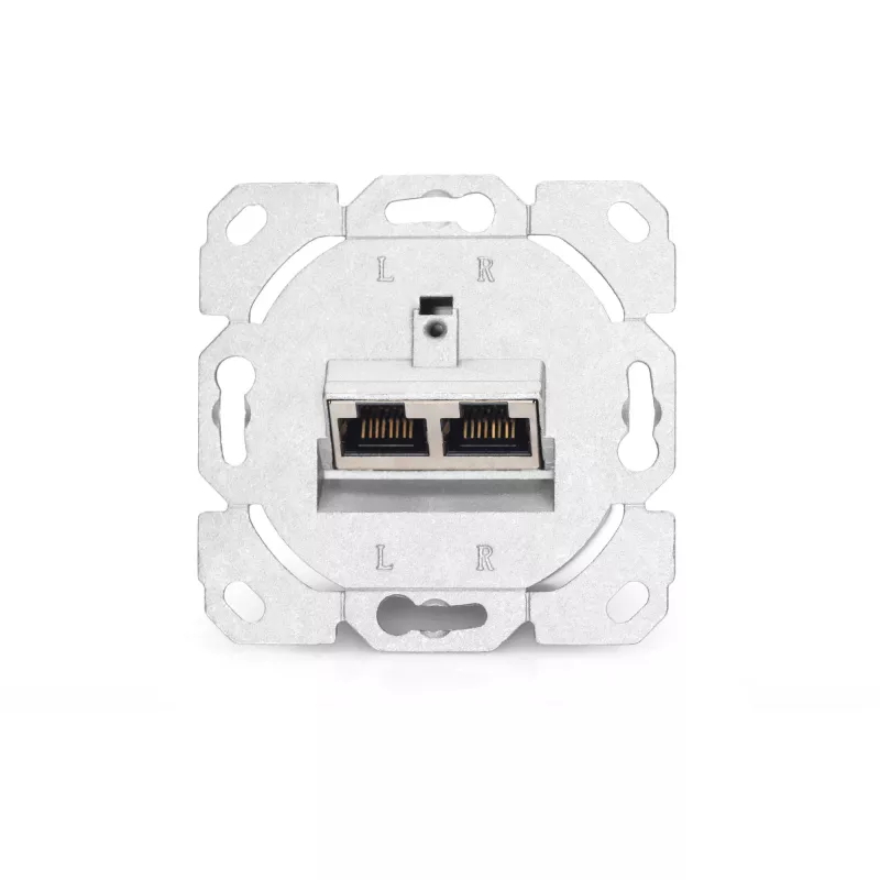 CAT.6A data-aansluitdoos, opbouw, afgeschermd, 2x RJ-45 LSA (wit, 5 stuks, klasse E)