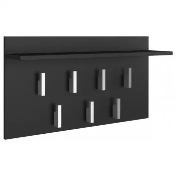 Wandkapstok Top E Shop WIESZAK 2F CZERŃ MAT — spaanplaat, 7 haken, 700×200×400 mm, zwart