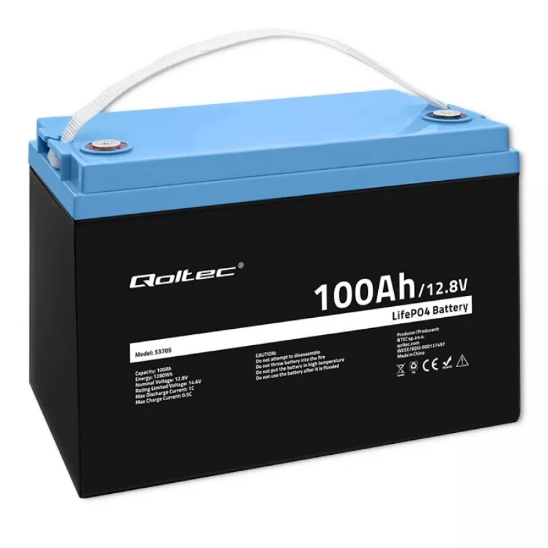 Qoltec 53705 lithium-ijzerfosfaataccu 100 Ah 12,8 V