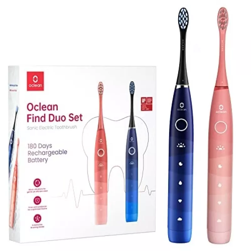 Sonische tandenborstel Oclean Flow Find Duo set volwassenen blauw roze OCLEAN