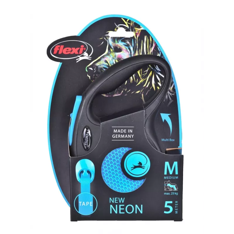 FLEXI New Neon M - rolriem - 5 m