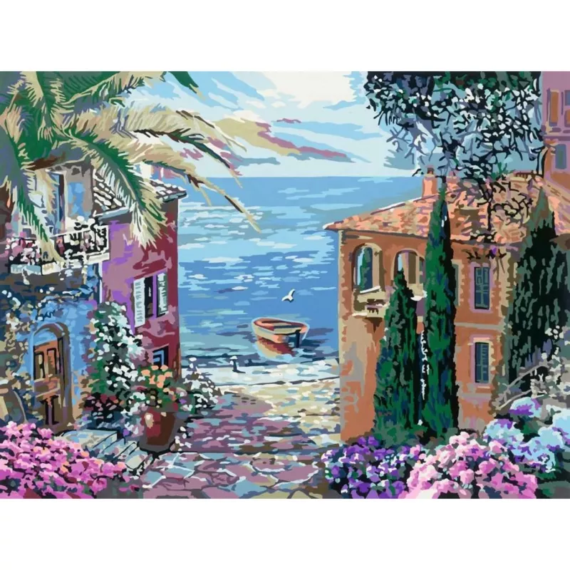 Ravensburger kleurset CreArt Mediterraan landschap 23913 — schilderen-op-nummer-set