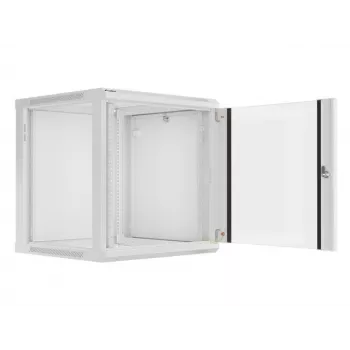 Lanberg wandmontage installatiekast 19'' 12U 600x600mm grijs (glazen deur)
