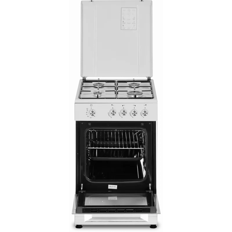 Simfer fornuis 4401SGRBB kookplaattype gas oventype gas wit breedte 50 cm 49 L diepte 55 cm