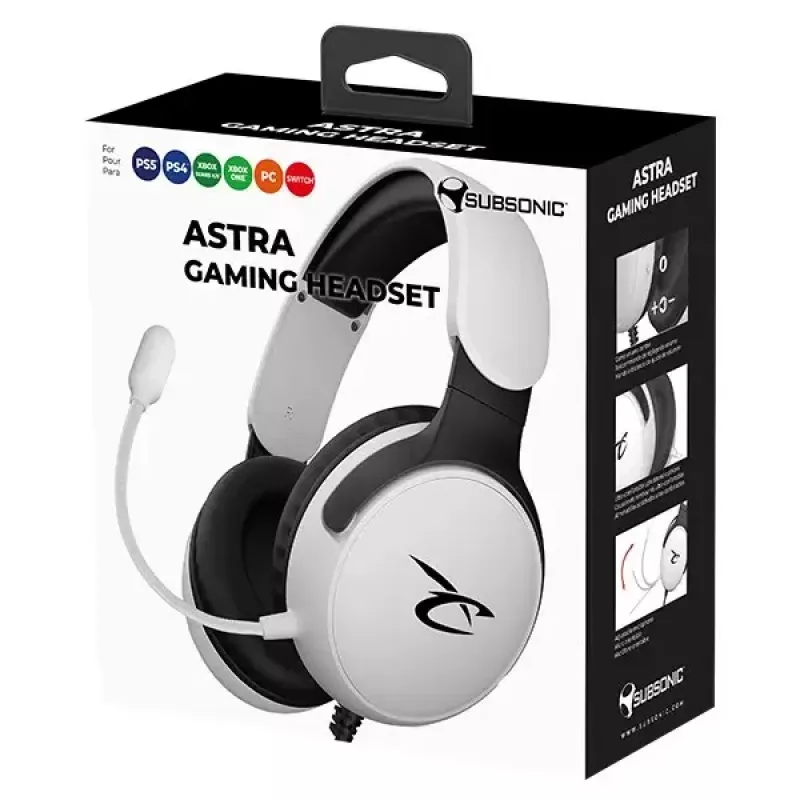 Headset Subsonic Astra gaming-headset wit/zwart SA5683-1