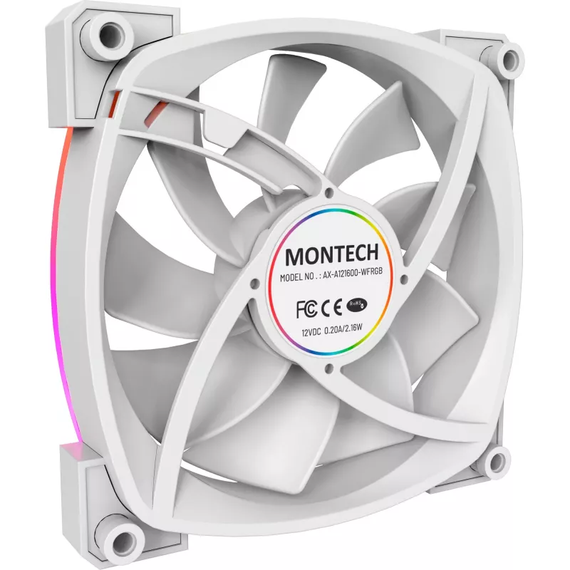 Montech AX120 120mm PWM ARGB behuizingsventilator, 3-pack, wit