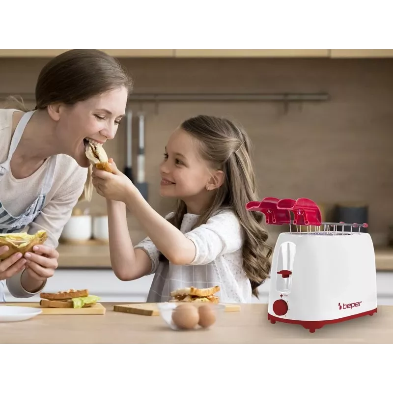 Broodrooster Beper P101TOS100 2-sneetjes compact design, RVS-behuizing, instelbare bruiningsgraad