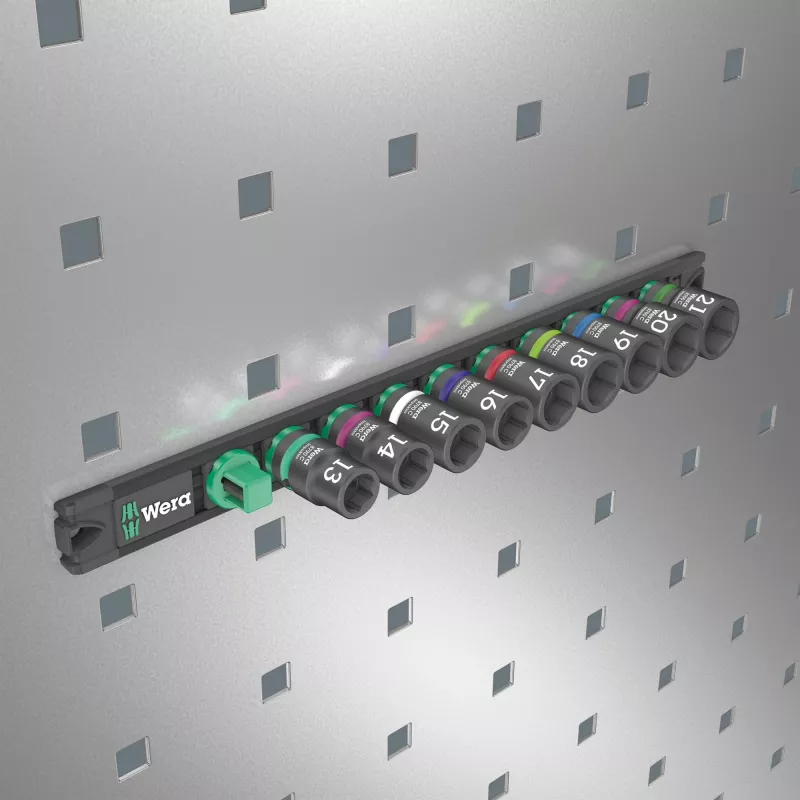Steeksleutelset Wera 1/2 inch magneetstrip 9-delig voor slagschroevendraaier