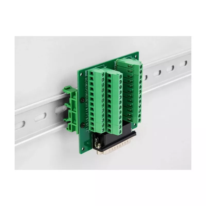 DeLOCK D-Sub HD 44-polig bus op klemmenstrook voor DIN-rail 84mm x 86mm x 30mm