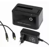 Gembird HD32-U2S-5 dockingstation voor 2,5- en 3,5-inch harde schijven, USB 2.0 Type-A, zwart