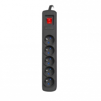 Stekkerdoos ARMAC R5 — 5 stopcontacten, 5 m kabel, zwart
