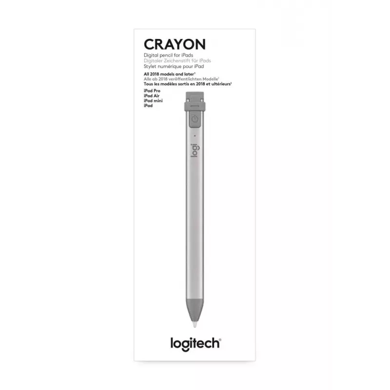 Logitech Crayon - digitale pen voor Apple iPad - Lightning - grijs