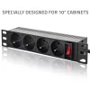 Qoltec aluminium PDU voor 10'' RACK | 1U | 16A | 4xFRANS | 1,8m