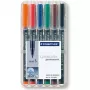 Permanentmarker Staedtler 313 WP6 zwart blauw bruin groen oranje rood