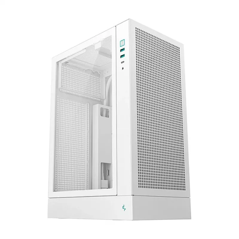 DeepCool CH170 PLUS WH Midi Tower pc-behuizing, Micro ATX, zonder voeding, 4 uitbreidingssleuven, wit