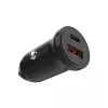 Autolader FIXED FIXCC20N-CU-BK — USB-C- en USB-A-aansluitingen, 20 W uitgangsvermogen, compacte auto-adapter