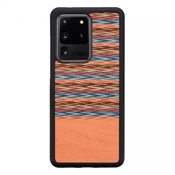 Telefoonhoesje Man and Wood voor Samsung Galaxy S20 Ultra — bruin ruitpatroon met zwarte rand