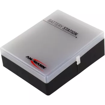 Ansmann Battery Box 48 Batterijbox voor 24x AA, 16x AAA en 4x 9V, Zwart/Transparant